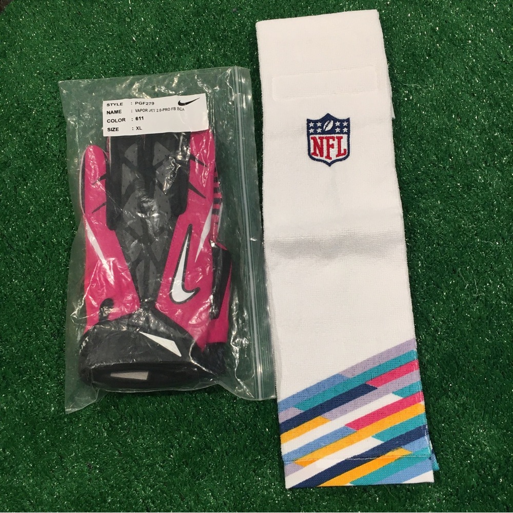NEW NFL NIKE VAPOR JET 2.0 WR FOOTBALL GLOVES XL BCA WITH CRUCIAL CATCH TOWEL